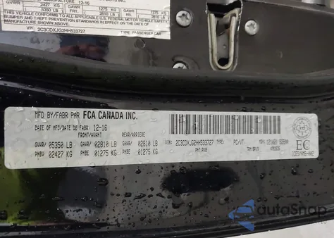 2017 Dodge Charger Sxt из США, поврежденный, VIN 2C3CDXJG2HH533727